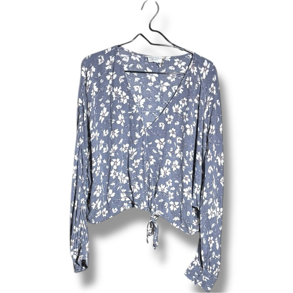 Dress Forum Free People Gray/Purple Blouse with Bishop Sleeves and Relaxed Fit - Picture 14 of 16